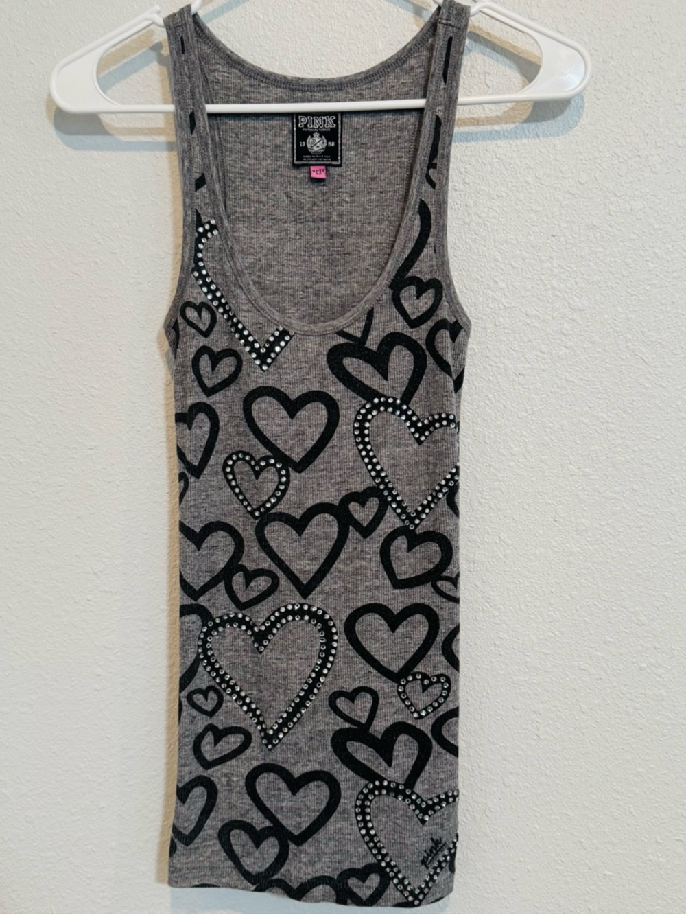 Victorias Secret PINK Y2K Vintage Embellished Tank Top XS - Picture 2 of 5